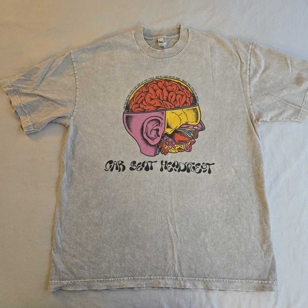 Car Seat Headrest Gray Garment Dyed Cotton Band Tee Los Angeles Apparel HAL3